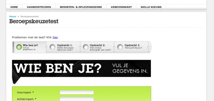Beroepskeuzetest – Enquete tool