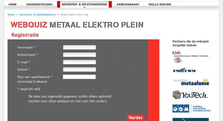 MetaalectroPlein Webquiz – Enquete tool